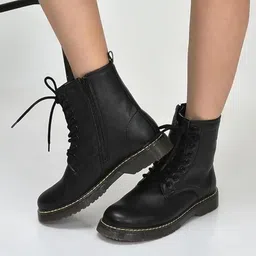 fausto Classic High Ankle 8-Eye Lace Up Casual Long Travelling|Trekking Boots For Women-picture-13