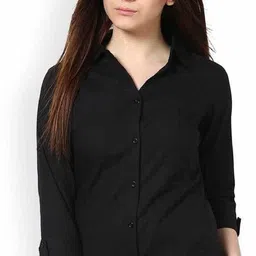 krisha collection Women Regular Fit Solid Spread Collar Casual Shirt image 1