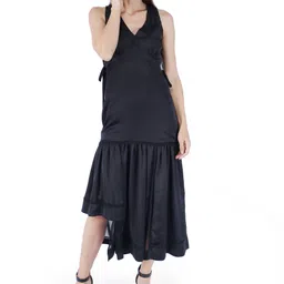 fuegobella Women Asymmetric Black Midi/Calf Length Dress-picture-33