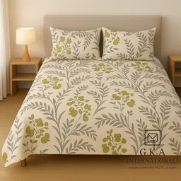 g.k.a internationals Cotton Queen Flat 250 TC Floral Bedsheet-picture-46