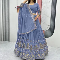 ethnicset Embroidered Semi Stitched Lehenga Choli image 3