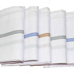 AKsells 100% cotton premium Striped Handkerchief For Mens ["White"] Handkerchief-picture-17