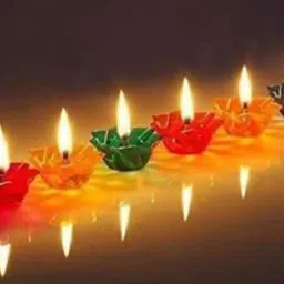 kala decorators 3D Shadow Floating Plastic Decorative Dipawali / Diwali Diya Candle image 3