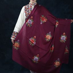 Exotic India Floral Embroidered Wollen Shawl-picture-32