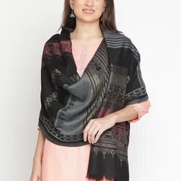 SHINGORA Ethnic Motifs Woven-Design Woollen Shawl-image-26