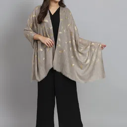 MODARTA Botanical Woven-Design Wool Shawl image 2