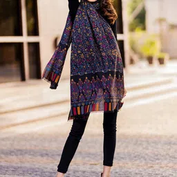 SWI Stylish Floral Woven Design Shawl image 3