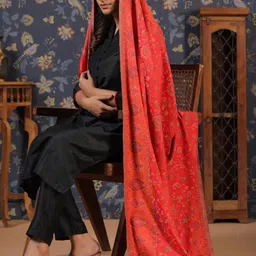 sangria House of Pataudi Ethnic Motifs Woven Design Fringed Shawl image 5