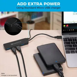 AMKETTE 4-in-1 USB 3.1 Type C to USB 3.0 Type A USB Hub (Up to 5 Gbps Data Transfer, Black) image 4