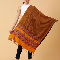 Moda Chales Striped Woven Design Acrylic Shawl image 4