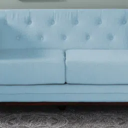 casacraft from pepperfry Fermin Fabric 2 Seater Sofa In Ice Blue Colour image 2