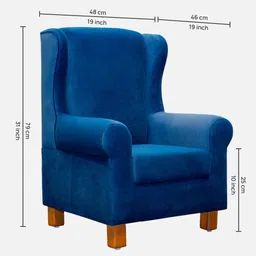 hasan's studio Joyville Kids High Back Sofa in Royal Blue Colour image 2