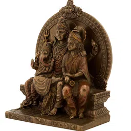 urbancart Lord Shiva Family Bronze Brown Religious Idol image 4