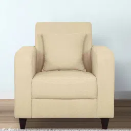 woodsworth from pepperfry Alba Fabric 1 Seater Sofa In Beige Colour image 1