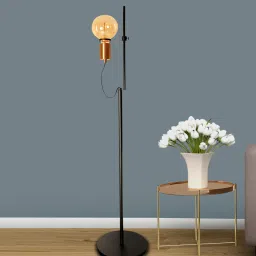 kapoor lampshades Malcolm Adjustable Matte Shade Floor Lamp With Black & Matt Gold / Brass Base image 2