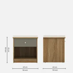 spacewood Nester Bed Side Table In Sebastian Oak & Melamine Finish image 2