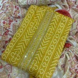 rekha creation Unstitched Cotton Blend Salwar Suit Material Printed-picture-38