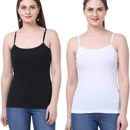 sujata fashion Women White, Black Camisole-picture-11