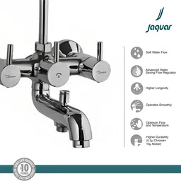 jaquar with 115mm Bend Pipe, Connecting Legs & Wall Flange | FLR-CHR-5281N with 115mm Bend Pipe, Connecting Legs & Wall Flange | FLR-CHR-5281N Mixer Faucet image 3