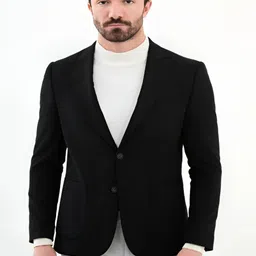 Men Solid Single Breasted Casual Blazer-image-99