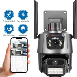 SIOVS WIFI CCTV HD Dual Lens Camera Bullet+360° PTZ Control TwoWay Audio Night Vision Security Camera-picture-24