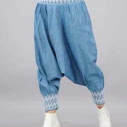 sumavi fashion Women Regular Fit Blue Cotton Blend Trousers-picture-46