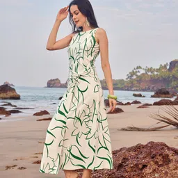 milost Women A-line White Maxi/Full Length Dress image 2