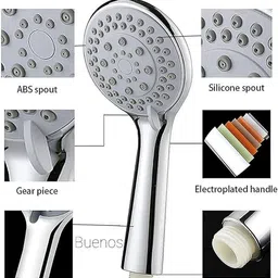 buenos BHSCS.. 4-INCH, 5-Function ABS Hand Shower Set with 1.5 mtr SS 304 Shower Hose Handheld image 4