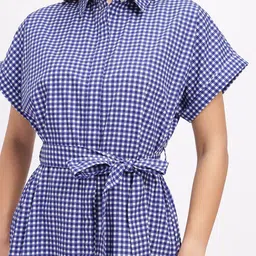 glitchez Women Shirt Blue Midi/Calf Length Dress image 3