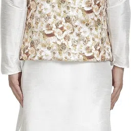 b ben Men Pure Silk Kurta Pyjama Ethnic Jacket Set image 2