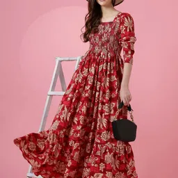 sheetal associates Women Maxi Red Full Length Dress image 4