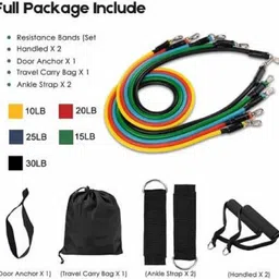 alornor 11pcs set Pull Rope Fitness Exercises Resistance Bands Latex Tubes-M67 Resistance Tube image 2