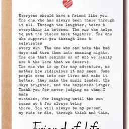 theprinthub Best Friend Card - Thank You For Being In My Life - Friend For Life Greeting Card-picture-43