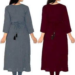 harsh enterprise Pack of 2 Women Self Design Crepe A-line Kurta image 2