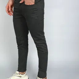 being human Men Slim Fit Green Cotton Blend Trousers image 3