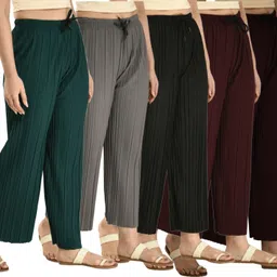 abd store Pack of 5 Women Regular Fit Multicolor Lycra Blend Trousers-picture-14