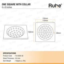 ruhe Floor Stainless Steel Push Down Strainer image 2