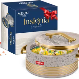 milton Insignia 1000 Casserole 1900 ml | Inside Steel, Insulated Hot Pot - Beige Thermoware Casserole-picture-23