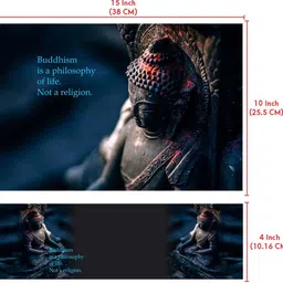 Techfit HD Printed Easy to Install Full Panel Laptop Skin/Sticker/Stretchable Vinyl/Cover for all Size Laptops upto 15.6 inch No Residue, Bubble Free - Buddhism Religion Self Adhesive Vinyl Laptop Skin Compatible for 15.6 inch image 3