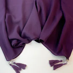 thecartmaxx Embellished Georgette Women Purple Fancy Scarf, Scarf, Stole image 3