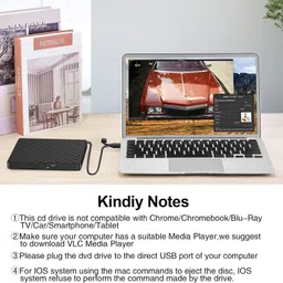 spincart USB 3.0 & Type C External Optical Drive for Laptop, CD/DVD ROM +/-RW CD Burner External DVD Writer image 2