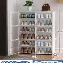 formonix 6-Door 12-Shelf Plastic Collapsible Cupboard PP Collapsible Wardrobe image 3