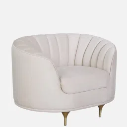 casacraft from pepperfry Jacinth Fabric 1 Seater Sofa In Cream Colour image 4