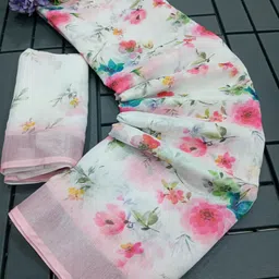 device of nt Printed, Woven Kanjivaram Pure Cotton, Cotton Linen Saree image 3