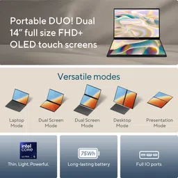 ASUS Zenbook Duo OLED AI PC Intel Core Ultra 5 125H - (16 GB/1 TB SSD/Windows 11 Home) UX8406MA-QL551WS Dual Screen Laptop image 2