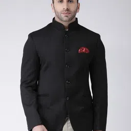 Men Solid Single Breasted Formal Blazer-image-13