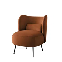 the flamingo life Venus Fabric Arm Chair In Rust Colour image 4