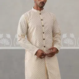 jompers Men Embroidered Silk Blend Straight Kurta image 4
