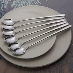 arscart NEW_Best_Long Handle spoon set 6 Stainless Steel Cutlery Set-picture-28