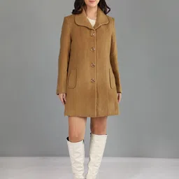 honnete 100 % Polyester Solid Coat For Women image 4